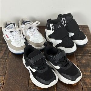 Lot of (3) Boys Toddler 9 Sneakers - Black White Shaq Levi’s